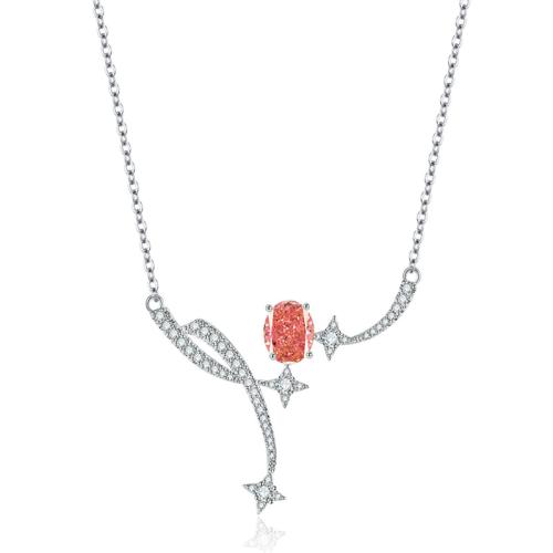 laiton collier, avec 2inch chaînes de rallonge, Placage, chaîne ovale & pour femme & avec strass Environ 15.7 pouce, Vendu par PC