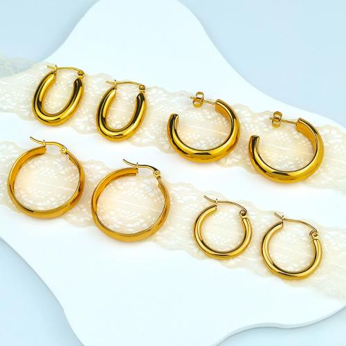304 Stainless Steel Lever Back Earring, gold color plated & for woman, 29mm 