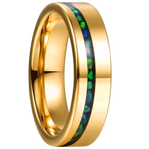 Bague en acier tungsten en vrac, Acier de tungstène, avec Opale, Placage, bijoux de mode & normes différentes pour le choix & pour homme, doré mm, Vendu par PC