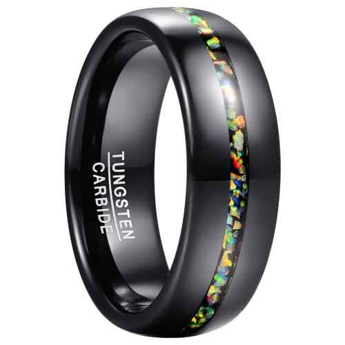 Bague en acier tungsten en vrac, Acier de tungstène, avec zircon cubique, Placage, bijoux de mode & normes différentes pour le choix & pour homme, noire, Vendu par PC