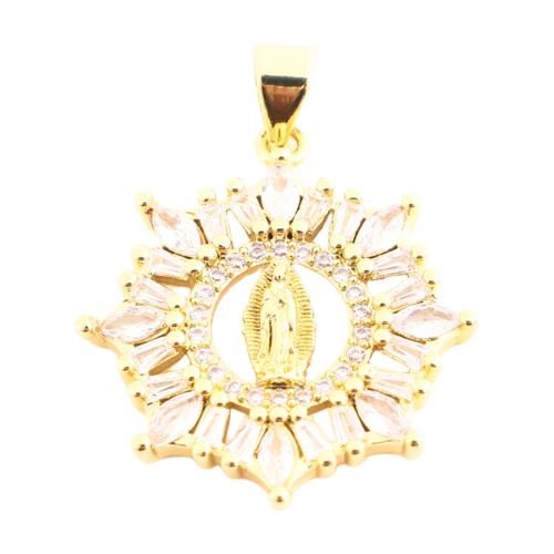 Cubique Pendentif en laiton zircon pavent, DIY & pavé de micro zircon & creux, doré Vendu par PC