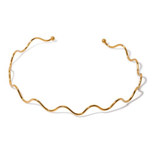 Acier inoxydable 304 collier, Plaqué or 18K, bijoux de mode & pour femme, Vendu par PC