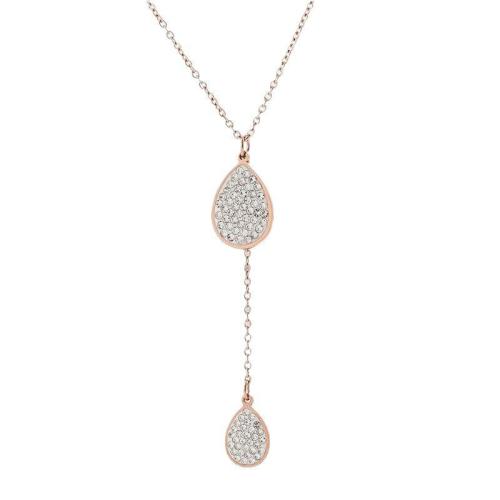 Collier de bijoux de titane, Acier titane, avec zircon cubique, Placage, bijoux de mode & pour femme, plus de couleurs à choisir, Vendu par PC