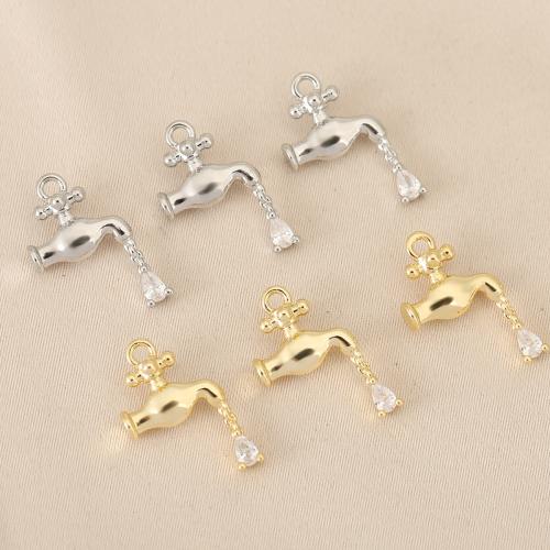 Cubique Pendentif en laiton zircon pavent, Robinet, Placage, DIY & pavé de micro zircon, plus de couleurs à choisir Vendu par sac