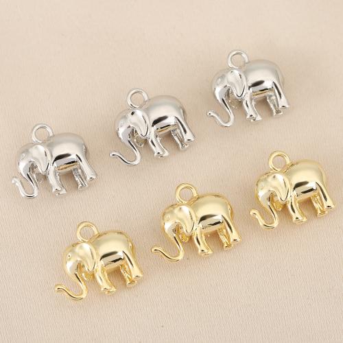 Pendentifs d'animaux en laiton, éléphant, Placage, DIY, plus de couleurs à choisir Vendu par sac
