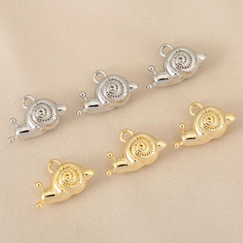 Pendentifs d'animaux en laiton, escargot, Placage, DIY, plus de couleurs à choisir Vendu par sac