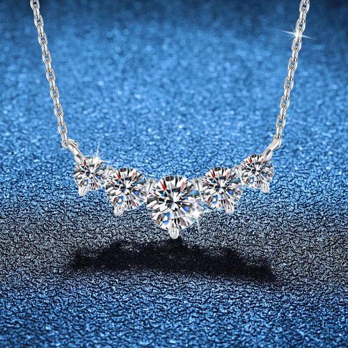 Argent sterling 925 collier, avec 2inch chaînes de rallonge, Plaqué de platine, Chaîne transversale & différents matériaux pour le choix & pour femme Environ 15.7 pouce, Vendu par PC