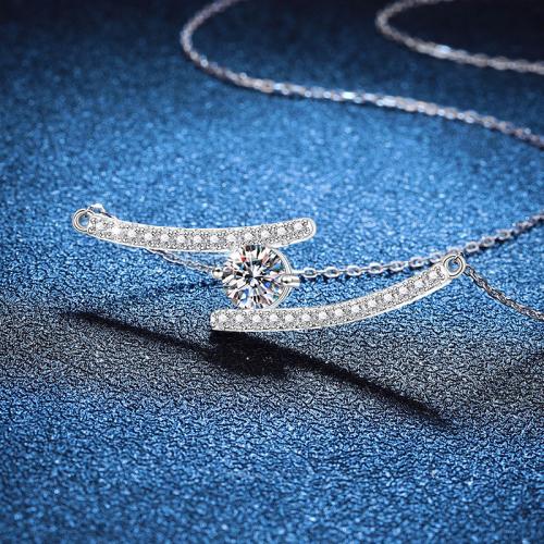 Argent sterling 925 collier, avec 2inch chaînes de rallonge, Plaqué de platine, Chaîne transversale & différents matériaux pour le choix & pour femme Environ 15.7 pouce, Vendu par PC