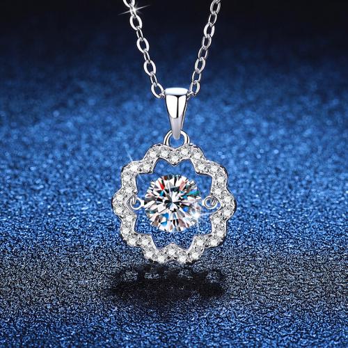 Argent sterling 925 collier, avec 2inch chaînes de rallonge, fleur, Plaqué de platine, Chaîne transversale & différents matériaux pour le choix & pour femme Environ 15.7 pouce, Vendu par PC