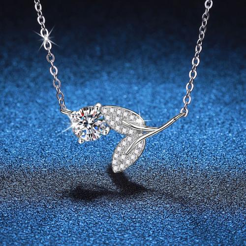 Argent sterling 925 collier, avec 2inch chaînes de rallonge, feuille, Plaqué de platine, Chaîne transversale & différents matériaux pour le choix & pour femme Environ 15.7 pouce, Vendu par PC