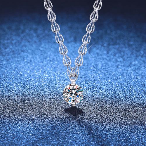 Argent sterling 925 collier, avec 2inch chaînes de rallonge, Plaqué de platine, différents matériaux pour le choix & pour femme Environ 15.7 pouce, Vendu par PC