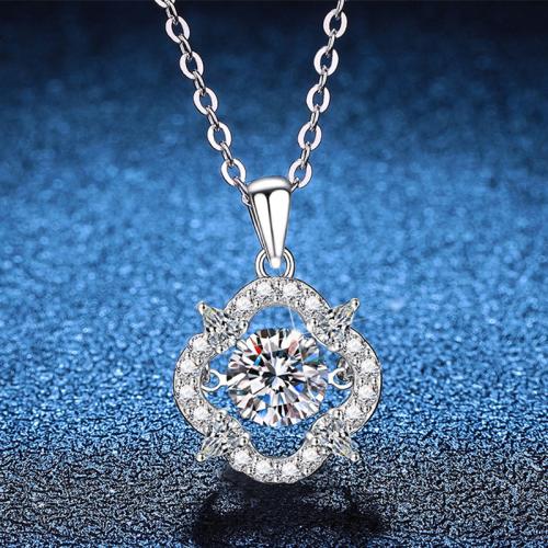 Argent sterling 925 collier, avec 2inch chaînes de rallonge, Trèfle à quatre feuilles, Plaqué de platine, Chaîne transversale & différents matériaux pour le choix & pour femme Environ 15.7 pouce, Vendu par PC