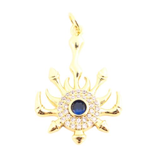 Cubique Pendentif en laiton zircon pavent, DIY & pavé de micro zircon, doré Vendu par PC