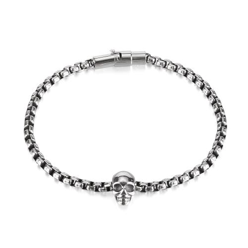 Bracelet en acier inoxydable, Acier inoxydable 304, poli, bijoux de mode & pour homme, couleur originale, Vendu par PC