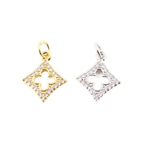 Cubique Pendentif en laiton zircon pavent, DIY & pavé de micro zircon & creux, plus de couleurs à choisir Vendu par PC