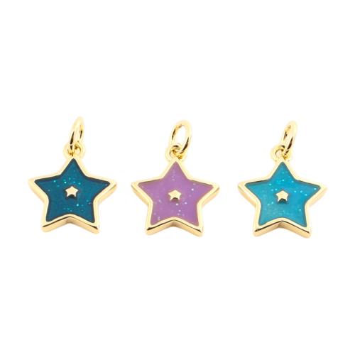 Pendentifs de Émail laiton , étoile, Placage de couleur d'or, DIY & émail, plus de couleurs à choisir Vendu par PC