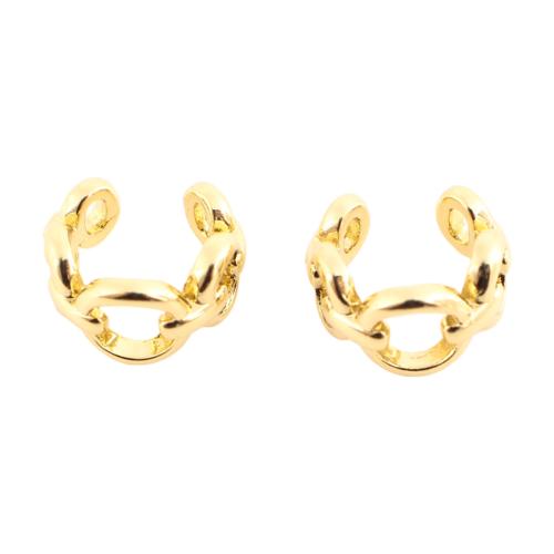 Латунь Серьга клип, ювелирные изделия моды & Женский & отверстие, Золотой продается PC