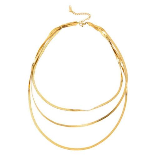 Collier de mode Multi couche, Acier inoxydable 304, Placage, trois couches & bijoux de mode & pour femme, plus de couleurs à choisir pouce, Vendu par PC