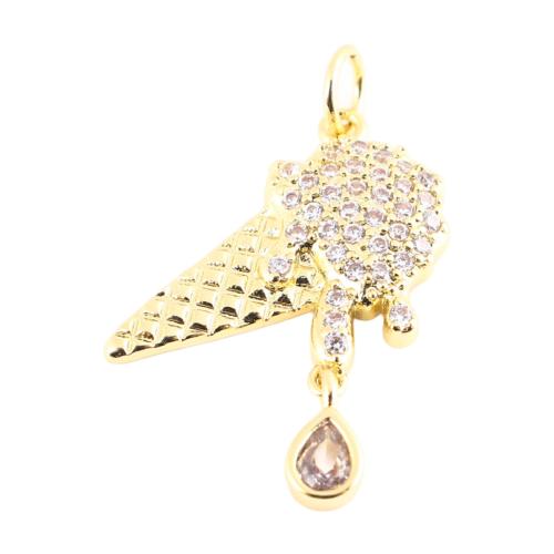 Cubique Pendentif en laiton zircon pavent, DIY & pavé de micro zircon, doré Vendu par PC