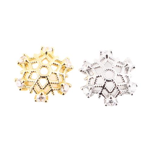 Messing Perlenkappe, DIY & Micro pave Zirkonia & hohl, keine, 11x11x3mm, verkauft von PC