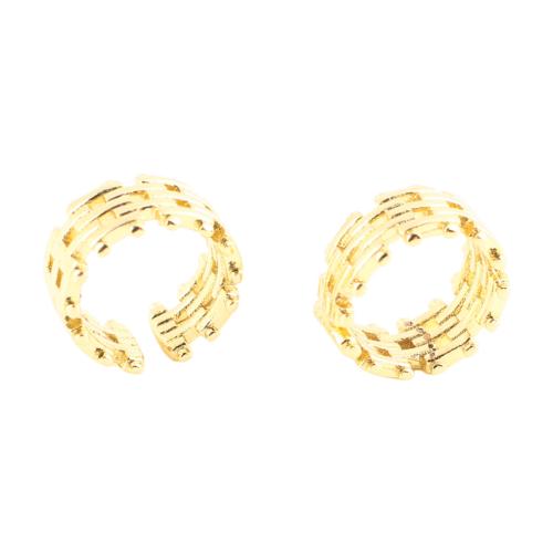 Латунь Серьга клип, ювелирные изделия моды & Женский & отверстие, Золотой продается PC