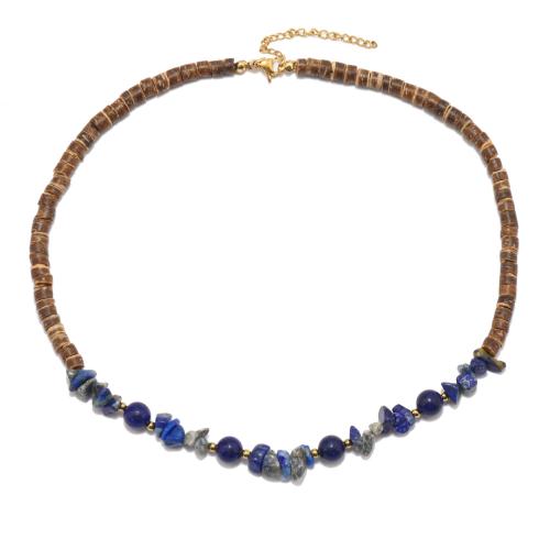 noix de coco collier, avec Pierre naturelle, fait à la main, bijoux de mode & différents matériaux pour le choix & pour homme, brun, Vendu par PC