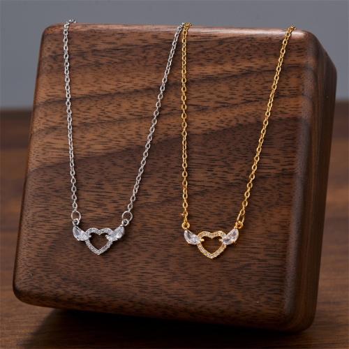 Collier de bijoux de titane, Acier titane, avec zircon cubique, Placage, bijoux de mode & pour femme, plus de couleurs à choisir, Vendu par PC