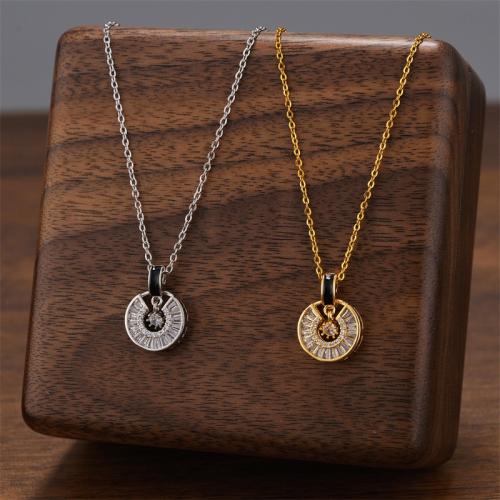 Collier de bijoux de titane, Acier titane, avec zircon cubique, Placage, bijoux de mode & pour femme, plus de couleurs à choisir, Vendu par PC