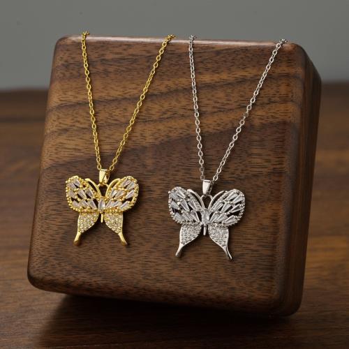 Collier de bijoux de titane, Acier titane, avec zircon cubique, Noeud papillon, Placage, bijoux de mode & pour femme, plus de couleurs à choisir, Vendu par PC