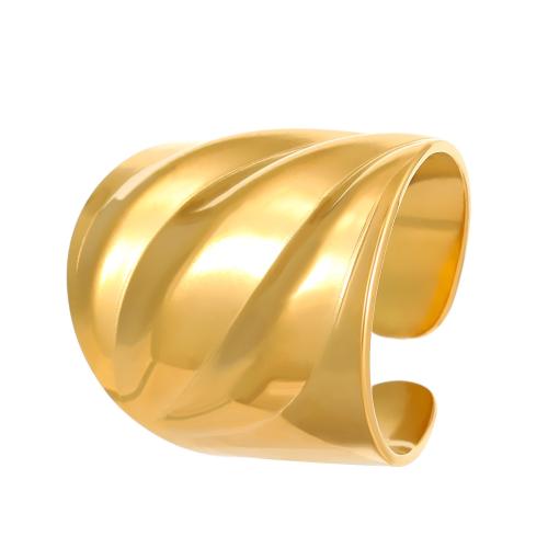 Acier inoxydable 304 Cuff Bague, Plaqué d'or 18K, bijoux de mode & pour femme, Vendu par PC