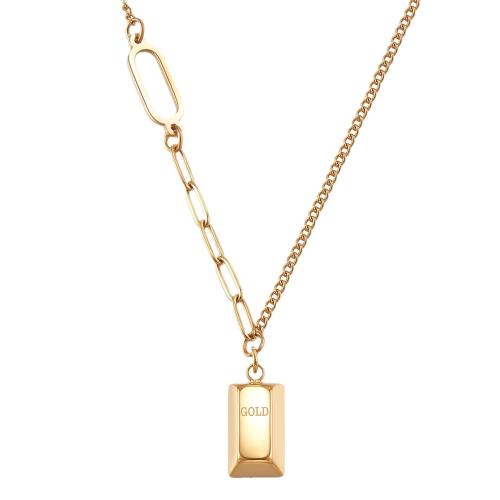 Collier de bijoux de titane, Acier titane, Plaqué or 18K, bijoux de mode & pour femme, Vendu par PC