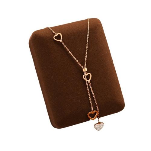 チタンジュエリーネックレス, チタン鋼, とともに キュービックジルコニア, メッキ, ファッションジュエリー & 女性用, 無色, 長さ:約 41 , 売り手 パソコン[