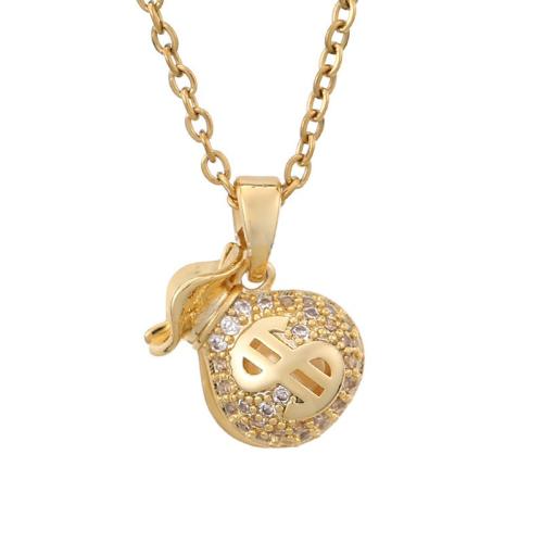 Titanium Steel Jewelry Necklace, with ABS Plastic Pearl & Cubic Zirconia, plated, fashion jewelry & for woman Approx 41 [