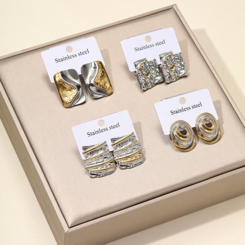 Boucle en acier inoxydable, Acier inoxydable 304, Placage, bijoux de mode, plus de couleurs à choisir, Vendu par paire