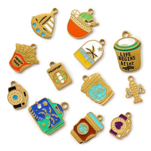 Pendentifs en acier inoxydable strass, Acier inoxydable 304, Placage, DIY & émail & avec strass, plus de couleurs à choisir Vendu par sac