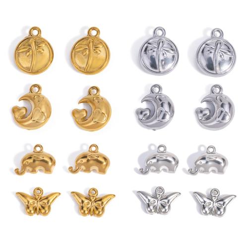 Stainless Steel Pendants, 304 Stainless Steel, Animal, plated, DIY 