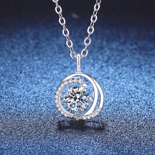 Argent sterling 925 collier, avec 2inch chaînes de rallonge, cygne, Plaqué de platine, Chaîne transversale & différents matériaux pour le choix & pour femme Environ 15.7 pouce, Vendu par PC