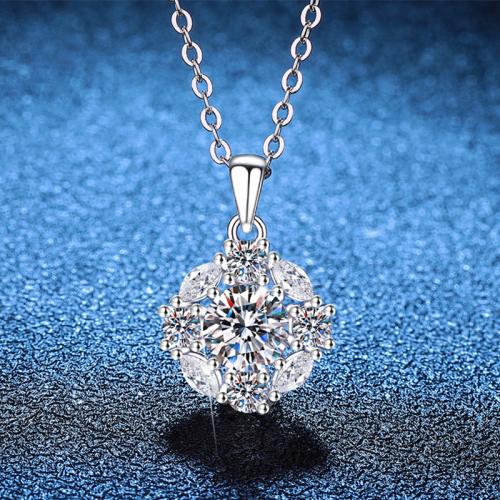 Argent sterling 925 collier, avec 2inch chaînes de rallonge, Rose, Plaqué de platine, Chaîne transversale & différents matériaux pour le choix & pour femme Environ 15.7 pouce, Vendu par PC