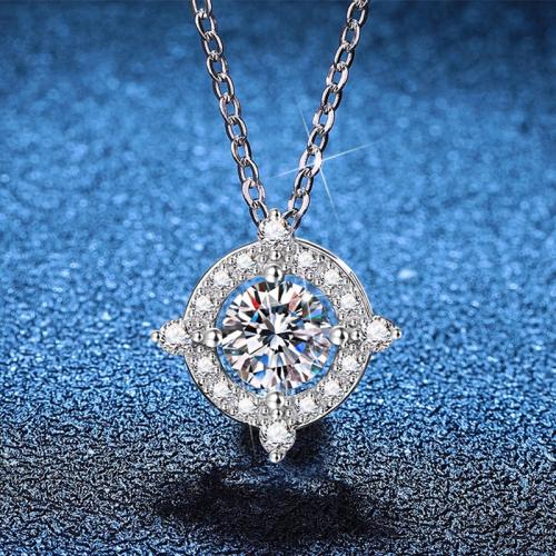 Argent sterling 925 collier, avec 2inch chaînes de rallonge, Plaqué de platine, Chaîne transversale & différents matériaux pour le choix & pour femme Environ 15.7 pouce, Vendu par PC