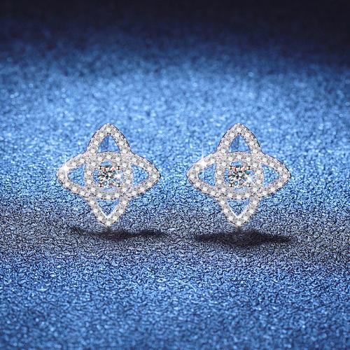 Argent sterling 925 boucle d oreille dormeuse, Plaqué de platine, différents matériaux pour le choix & pour femme & creux Vendu par paire[