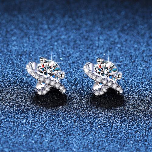 Argent sterling 925 boucle d oreille dormeuse, Plaqué de platine, différents matériaux pour le choix & pour femme, Vendu par paire[