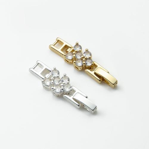 Brass Watch Band Clasp, plated, fashion jewelry & micro pave cubic zirconia nickel, lead & cadmium free [