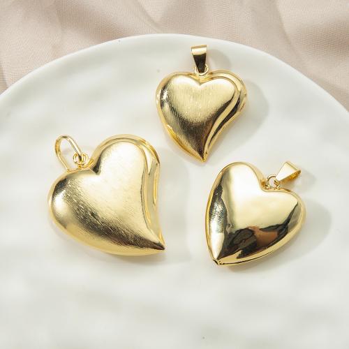 laiton Pendentif, coeur, Placage, bijoux de mode, Or, protéger l'environnement, sans nickel, plomb et cadmium Vendu par PC[