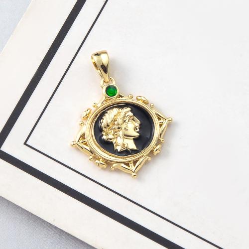 laiton Pendentif, avec pierre gemme, Placage, bijoux de mode & émail, plus de couleurs à choisir, protéger l'environnement, sans nickel, plomb et cadmium Vendu par PC