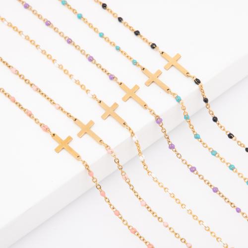 Ensembles de bijoux en acier inoxydable émaillé, Acier inoxydable 304, Placage, longueur différente pour le choix & unisexe, plus de couleurs à choisir, Vendu par PC