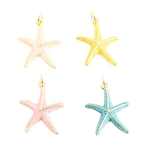 laiton Pendentif, étoile de mer, Placage de couleur d'or, DIY & émail, plus de couleurs à choisir Vendu par PC