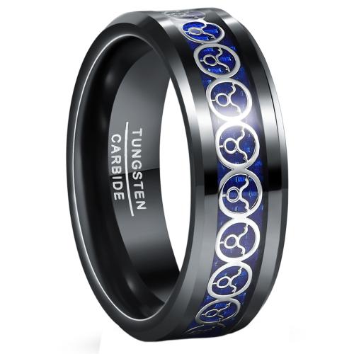 Bague en acier tungsten en vrac, Acier de tungstène, Placage, bijoux de mode & normes différentes pour le choix & pour homme, noire, Vendu par PC