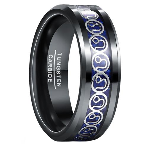 Bague en acier tungsten en vrac, Acier de tungstène, Placage, bijoux de mode & normes différentes pour le choix & pour homme, noire, Vendu par PC