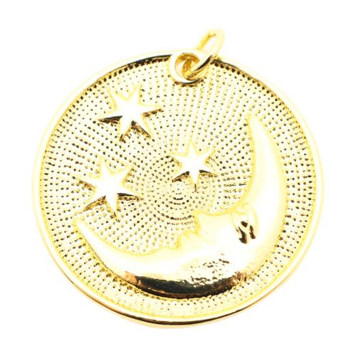 laiton Pendentif, Rond, DIY, doré Vendu par PC