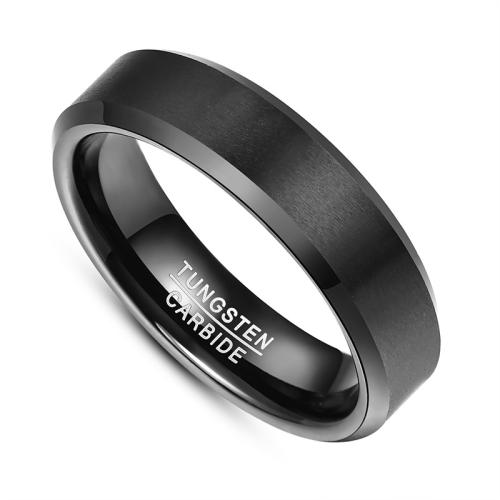 Bague en acier tungsten en vrac, Acier de tungstène, Placage, normes différentes pour le choix & pour homme & givré, noire mm, Vendu par PC